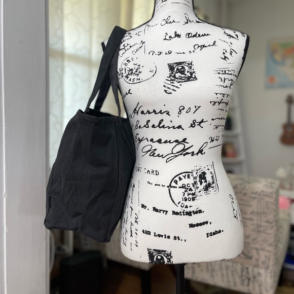 Brand New Size Medium Canvas Tote Bag With Cartoon Character Print In Charcoal - Picture 3 of 11